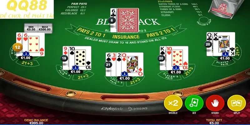 Mẹo giúp hội viên đánh Blackjack thắng lớn tại casino QQ88